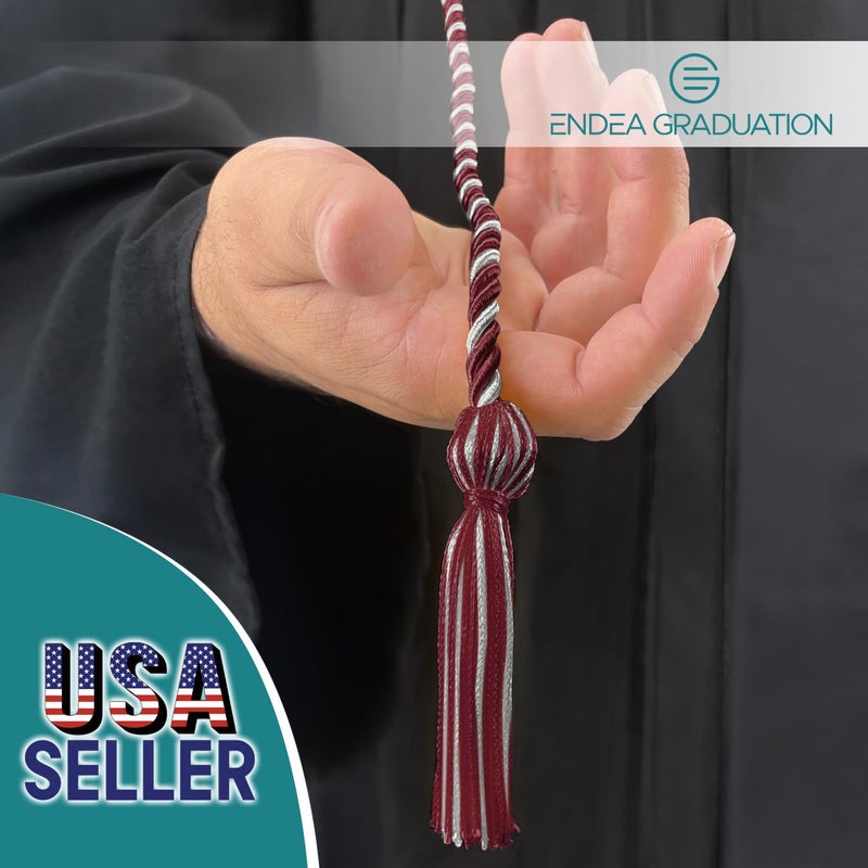 Endea Graduation Single Honor Cord Two-Color (Maroon/Silver) - Image 2